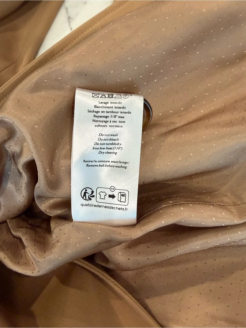 Sezane Scott Trench Coat Camel. - Size 36 - Picture 7 of 9